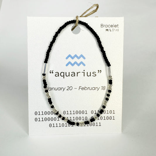 Aquarius Binary Code Bracelet