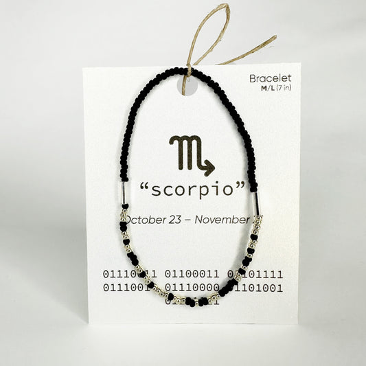 Scorpio Binary Code Bracelet