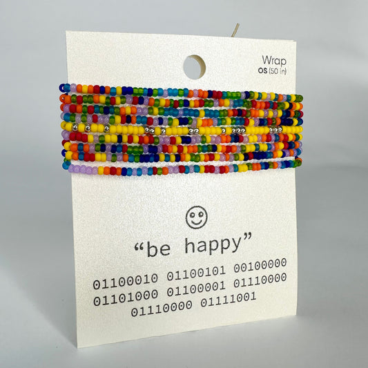 "be happy" UpCode Necklace / Bracelet Wrap