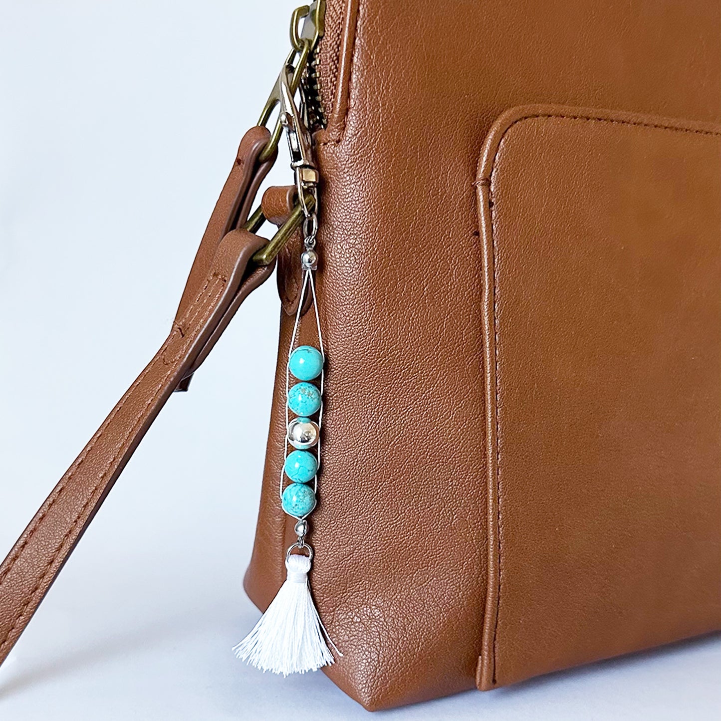 Turquoise Howlite and Silver Hematite UpFidget Bag Charm and Fidget