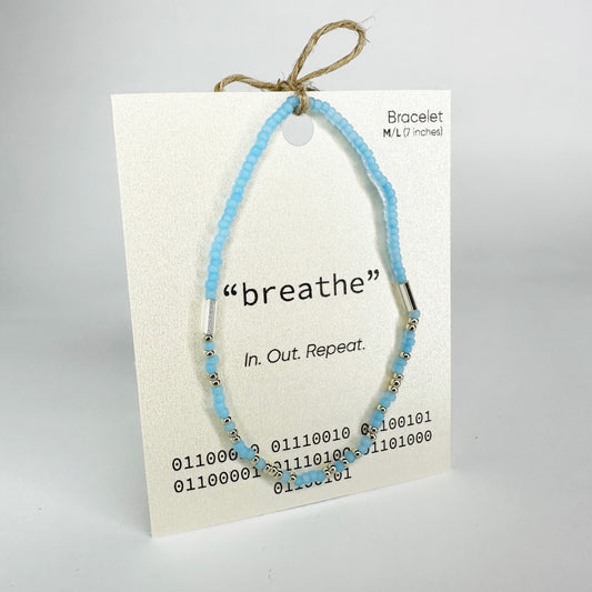 "breathe" Binary Code Bracelet