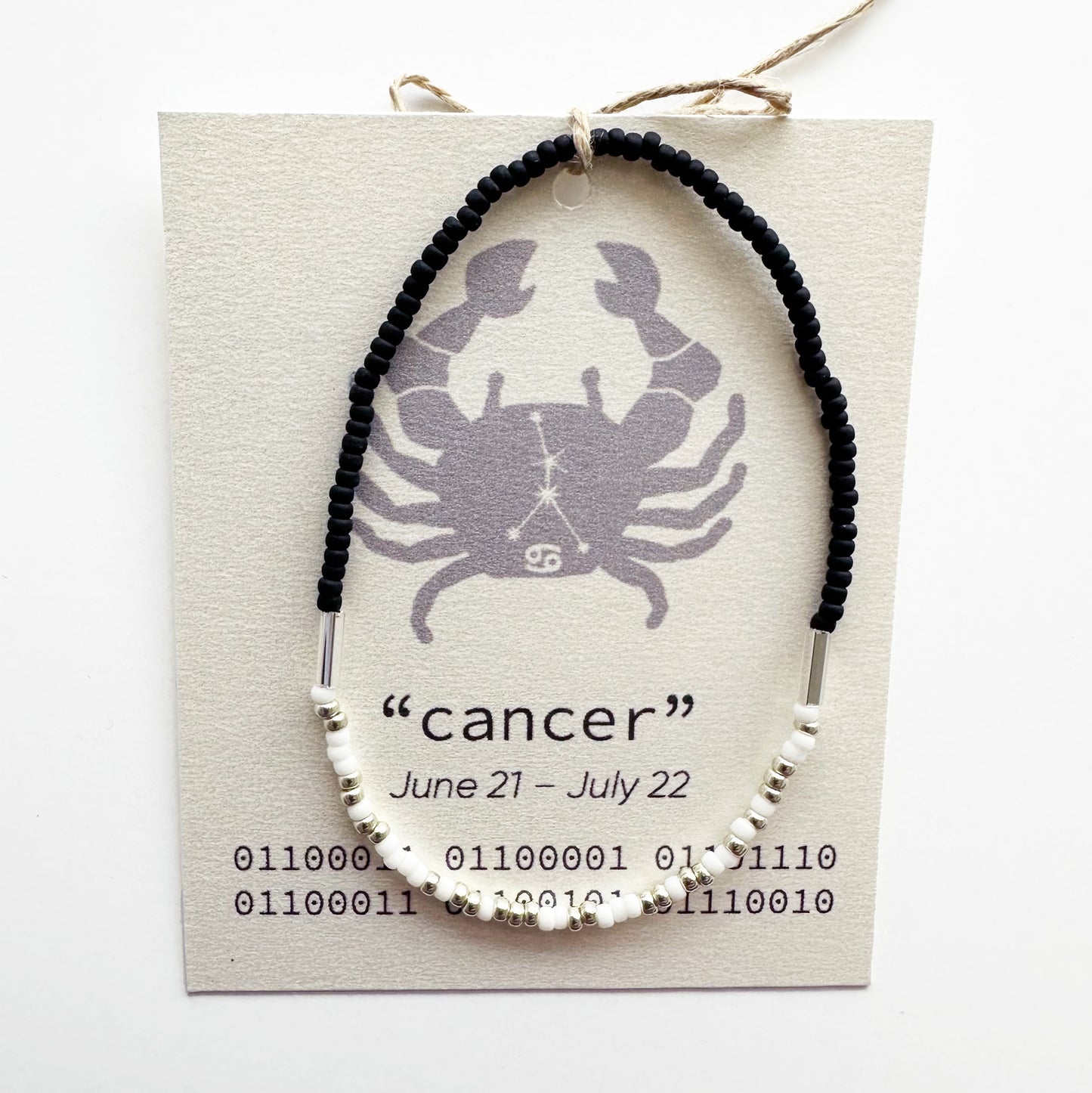 "cancer" Zodiac Binary Code Bracelet