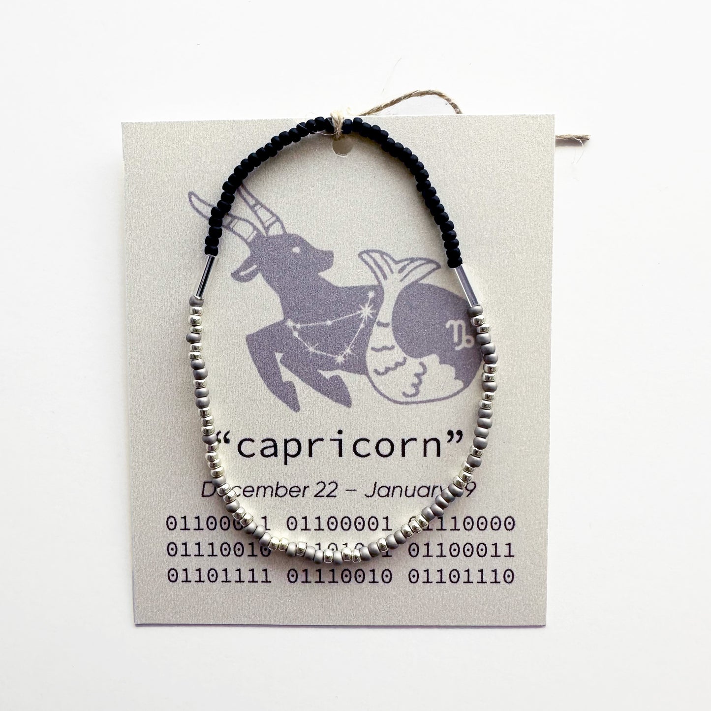 "capricorn" Zodiac Binary Code Bracelet