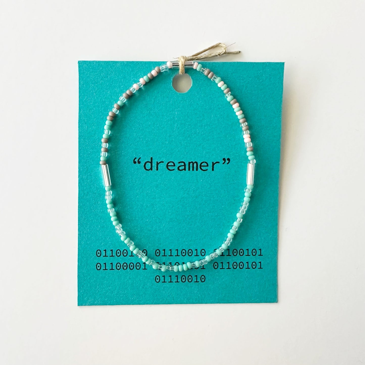 "dreamer" Pisces Binary Code Bracelet