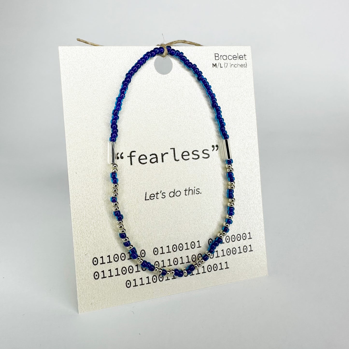 "fearless" Binary Code Bracelet