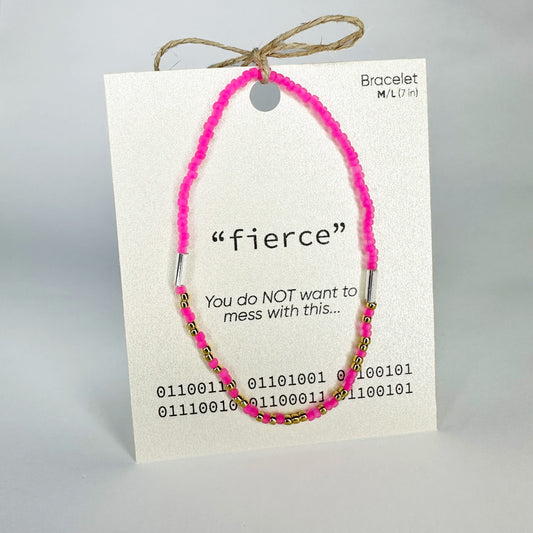"fierce" Binary Code Bracelet