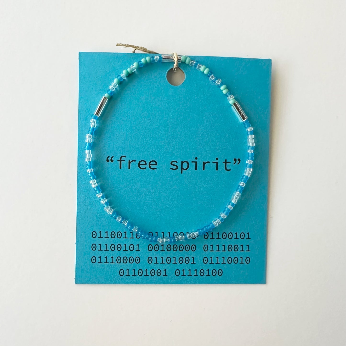 "free spirit" Aquarius Binary Code Bracelet