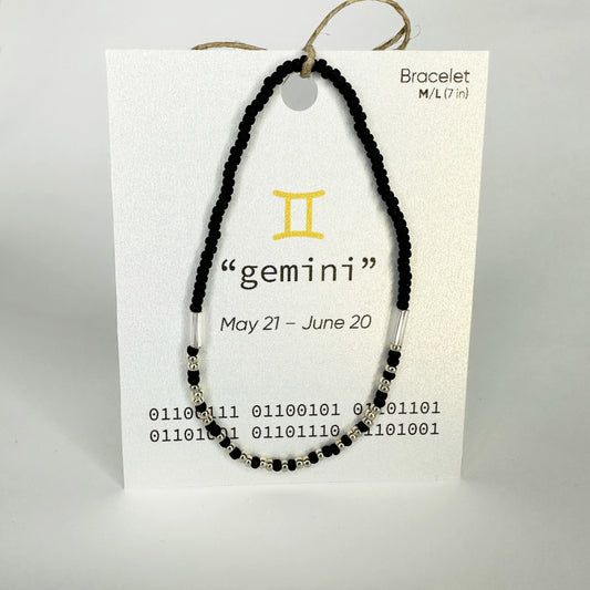 Gemini Binary Code Bracelet