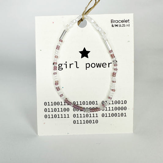 "girl power" Binary Code Bracelet