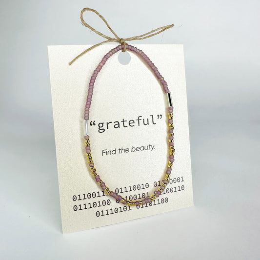 "grateful" Binary Code Bracelet