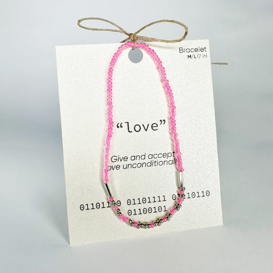 "love" Binary Code Bracelet