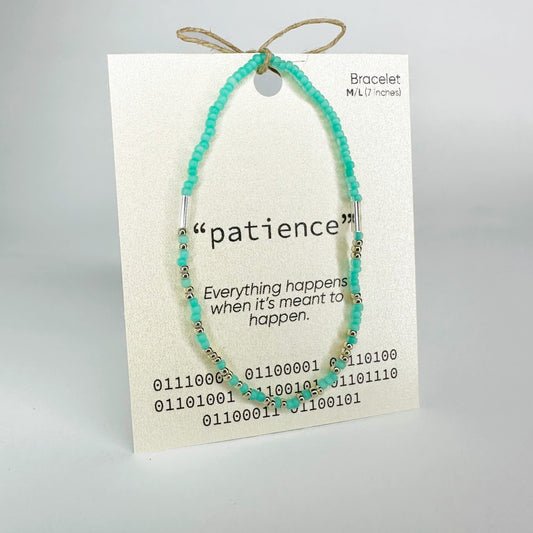 "patience" Binary Code Bracelet