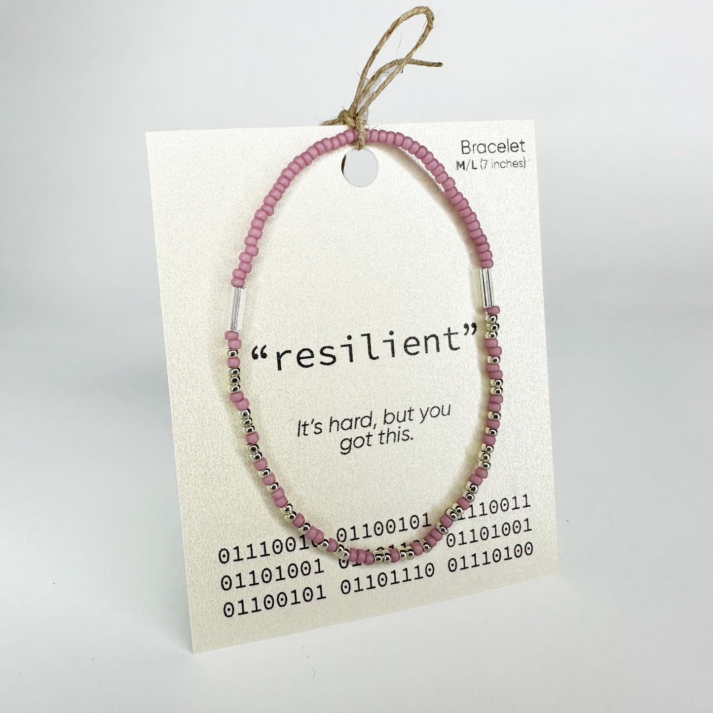 "resilient" Binary Code Bracelet