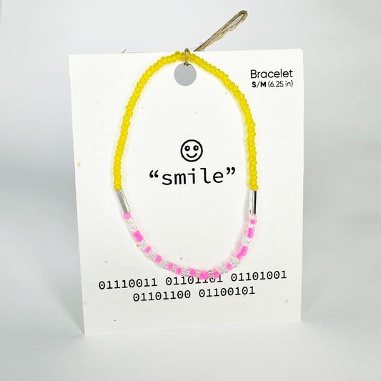 "smile" Binary Code Bracelet