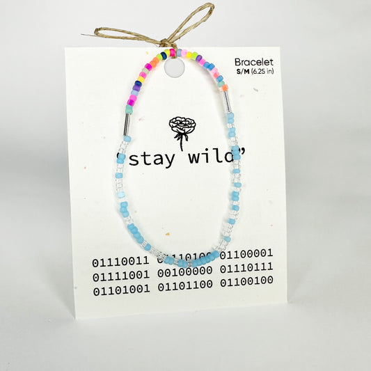 "stay wild" Binary Code Bracelet