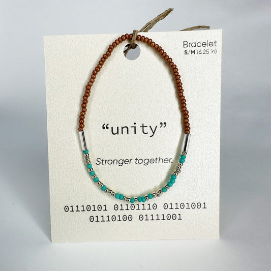 "unity" Binary Code Bracelet