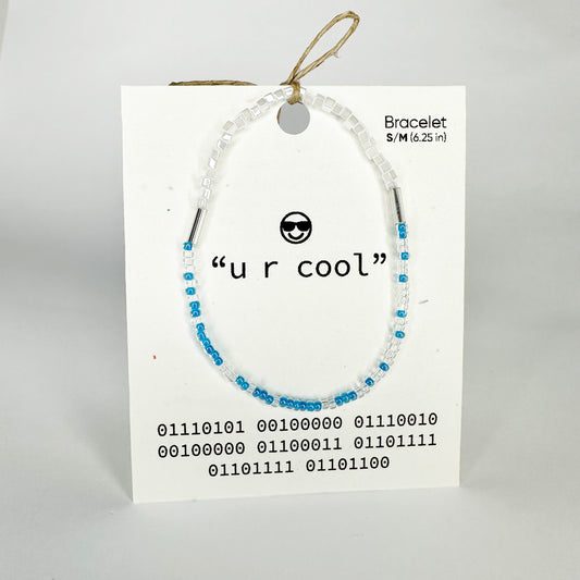 "u r cool" Binary Code Bracelet